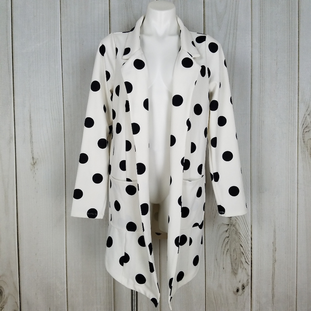 Lularoe White Black Polka Dot Duster Cardigan